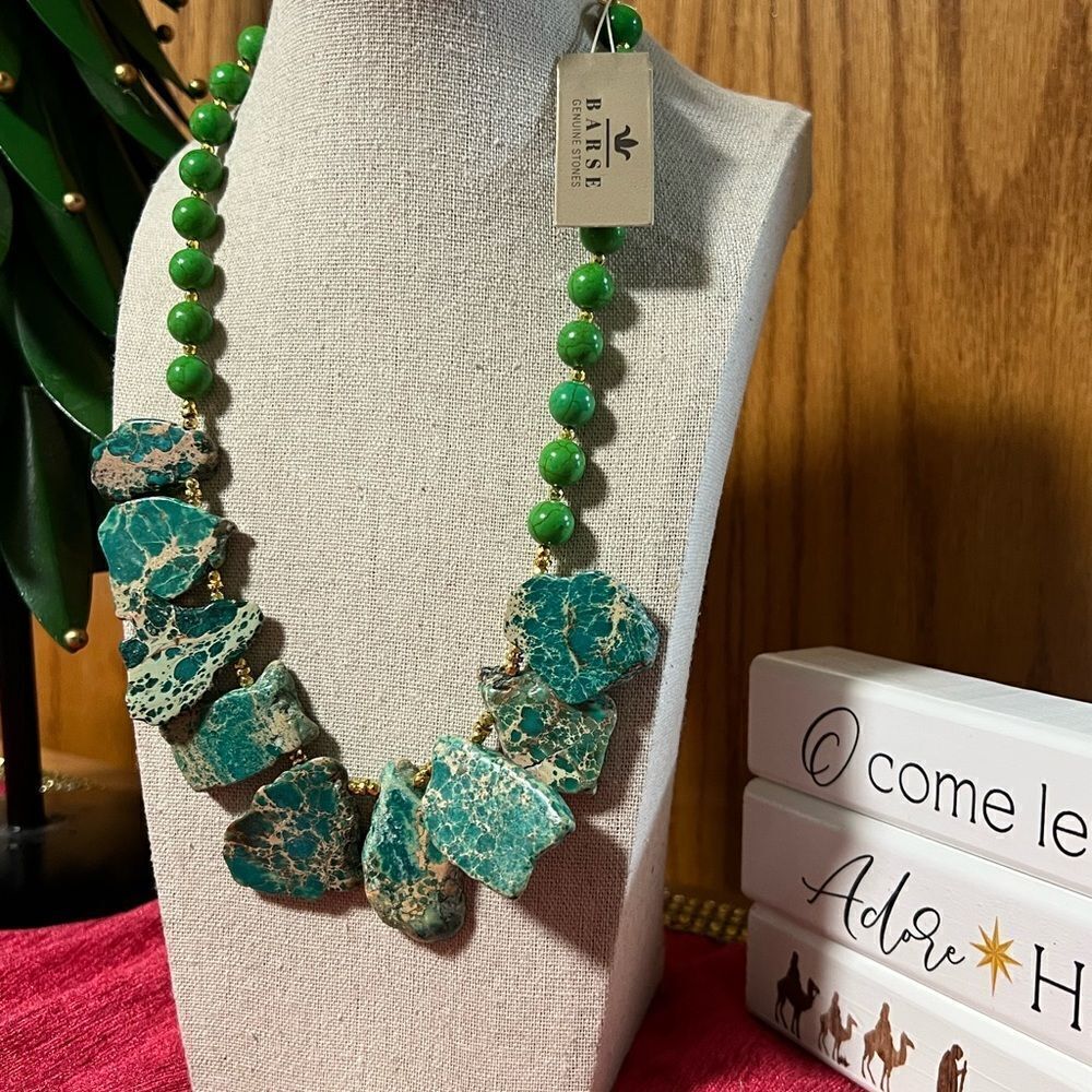 NWT Barse Genuine Stones Statement Necklace 
Genuine Magnesite & Jasper - Picture 8 of 8